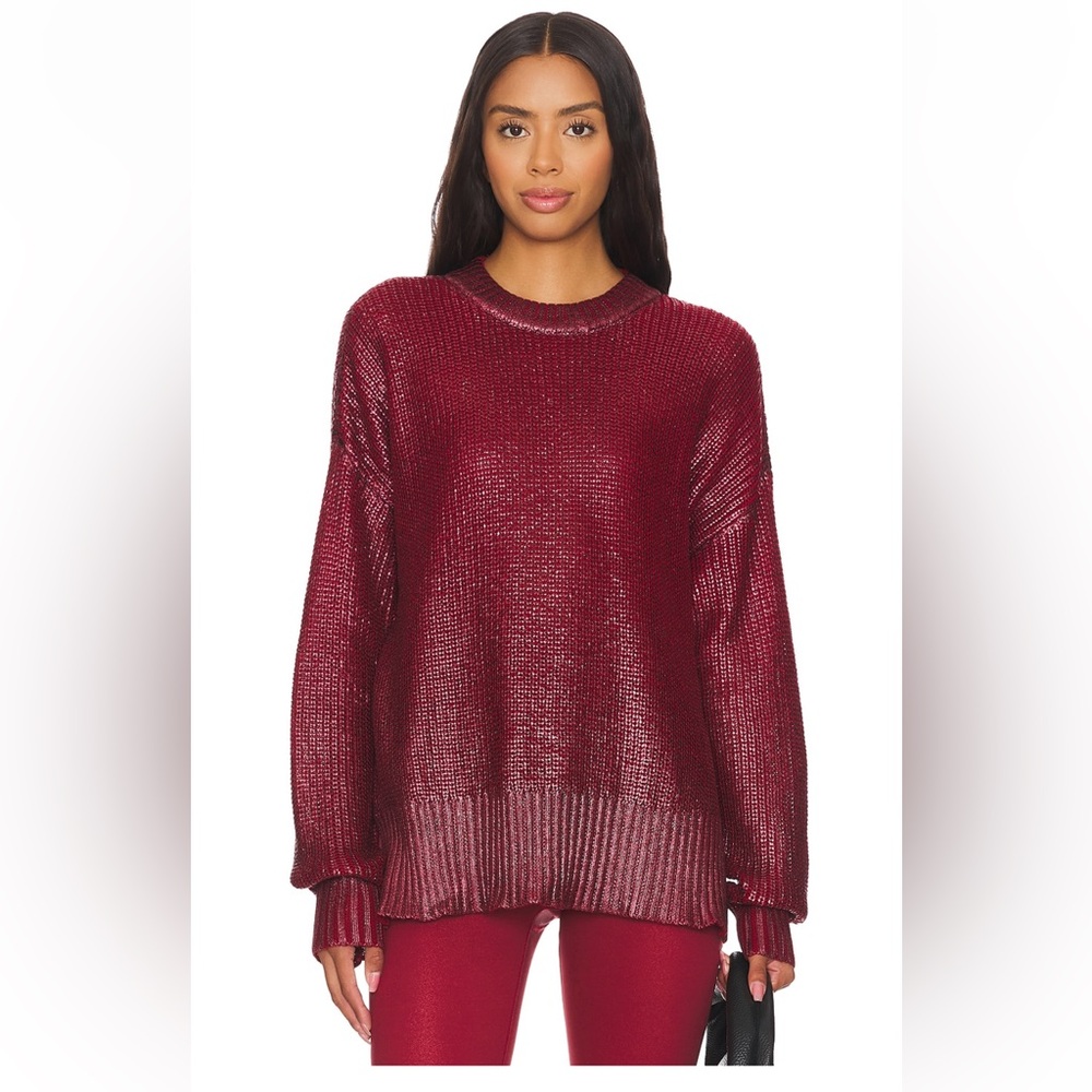 Beach Riot Callie Sweater in Merlot Shine Size Large - Picture 1 of 4
